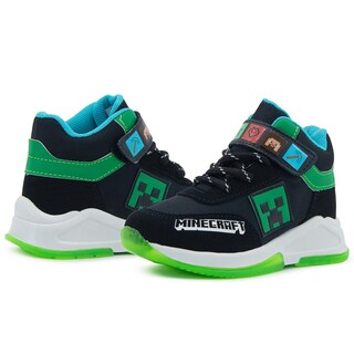 Foto 2 | Tenis Para Niño Videojuego Minecraft Creeper Antiderrapante Negro
