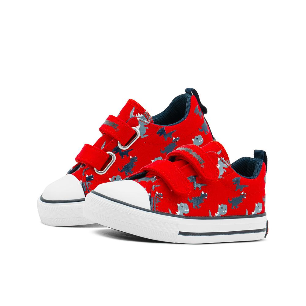 Tenis Bubble Gummers Terry I Para Niño Dinosaurios En Rojo Rojo