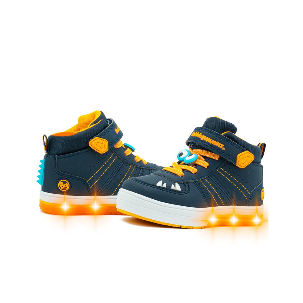Foto 4 pulgar | Tenis Bubble Gummers Triceratops Para Niño Con Luces Velcro Azul Marino