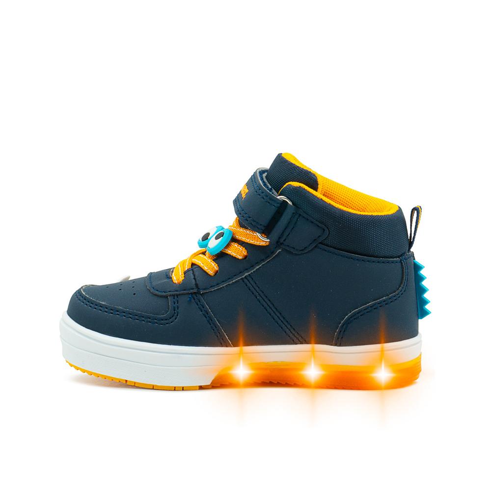 Foto 7 pulgar | Tenis Bubble Gummers Triceratops Para Niño Con Luces Velcro Azul Marino