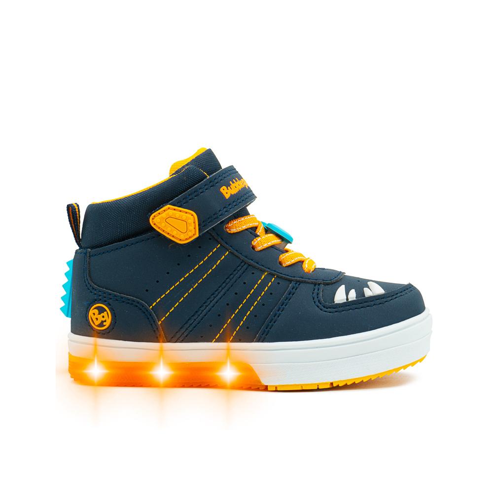 Foto 8 pulgar | Tenis Bubble Gummers Triceratops Para Niño Con Luces Velcro Azul Marino