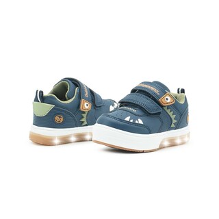 Foto 2 | Tenis Bubble Gummers Para Niño Con Luces Dinosaurio Marino Azul Marino