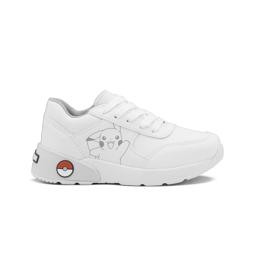 Foto 2 pulgar | Tenis Escolares Yuyin Para Niño Pokemon Picachu Casual Blanco