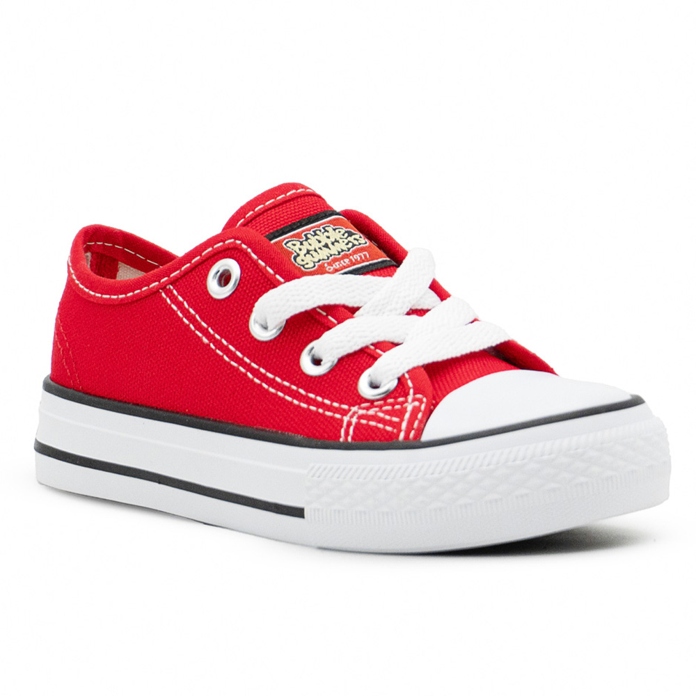Tenis Bubble Gummers Harry Choclo Lona Rojo Para Niño