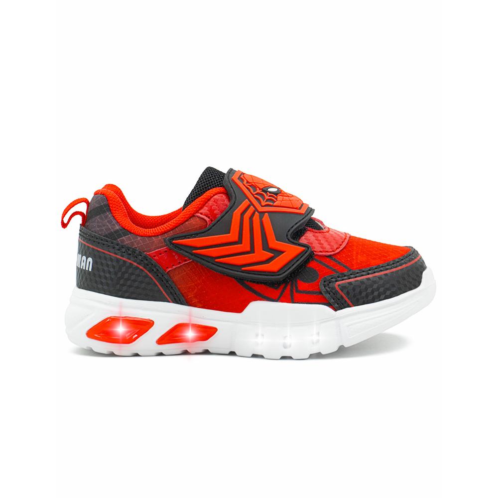 Tenis Tropicana Para Niño Personaje Spiderman Casual Con Luces Led Rojo Rojo