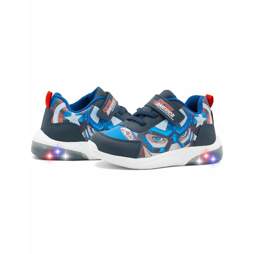 Foto 4 pulgar | Tenis Tropicana Con Luces Para Niño Capitán América Ajuste Contactel Azul Azul