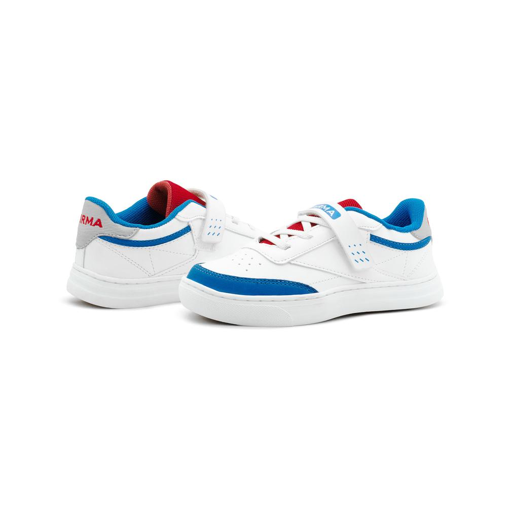 Foto 2 | Tenis Sneakers Pirma Para Niño Urbano Cómodo Blanco/azul Rey Blanco