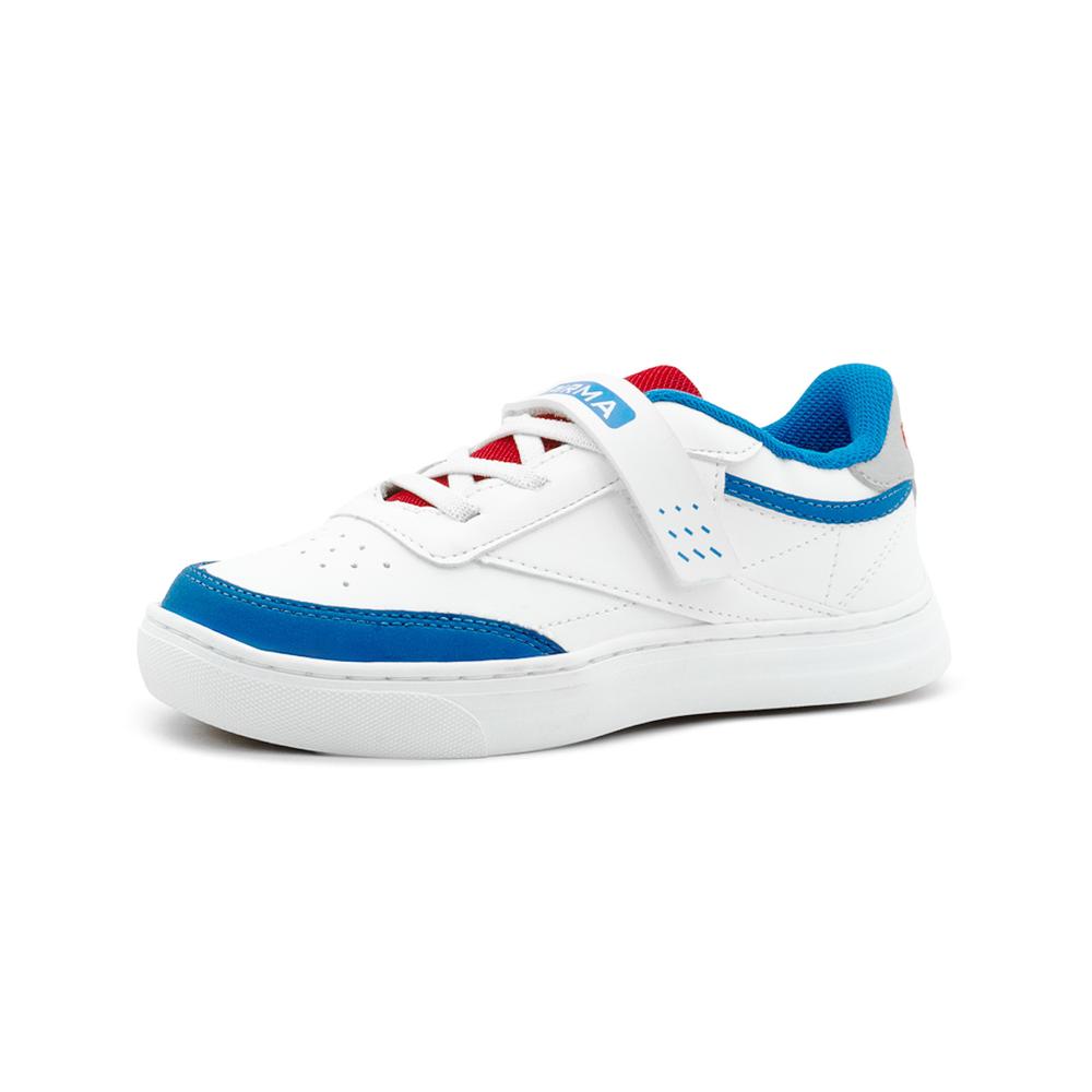 Foto 3 | Tenis Sneakers Pirma Para Niño Urbano Cómodo Blanco/azul Rey Blanco