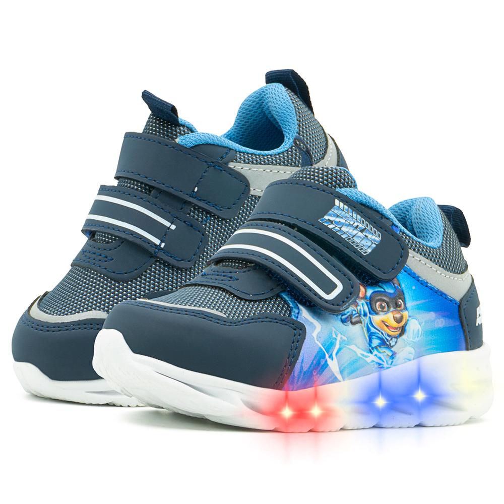 Foto 2 pulgar | Tenis Paw Patrol Para Niño Luz Led Textil Marino 12-17 Azul Marino
