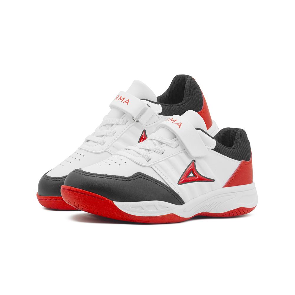 Foto 3 pulgar | Tenis Pirma Sneakers Novak Para Niño Transpirables Blanco/rojo Blanco