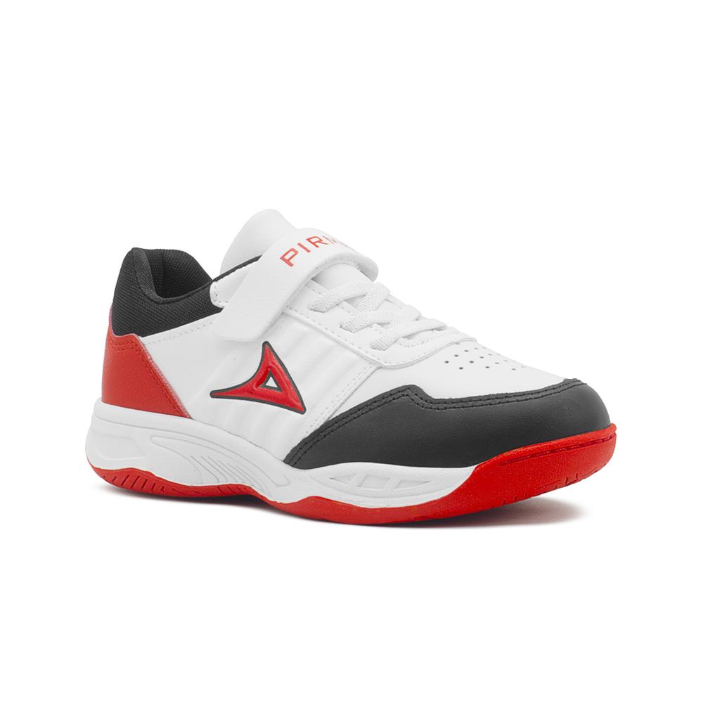 Foto 6 pulgar | Tenis Pirma Sneakers Novak Para Niño Transpirables Blanco/rojo Blanco