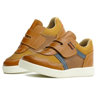 Foto 1 | Tenis Para Niño Casual De Piel Ajustable Con Antideslizante Beige