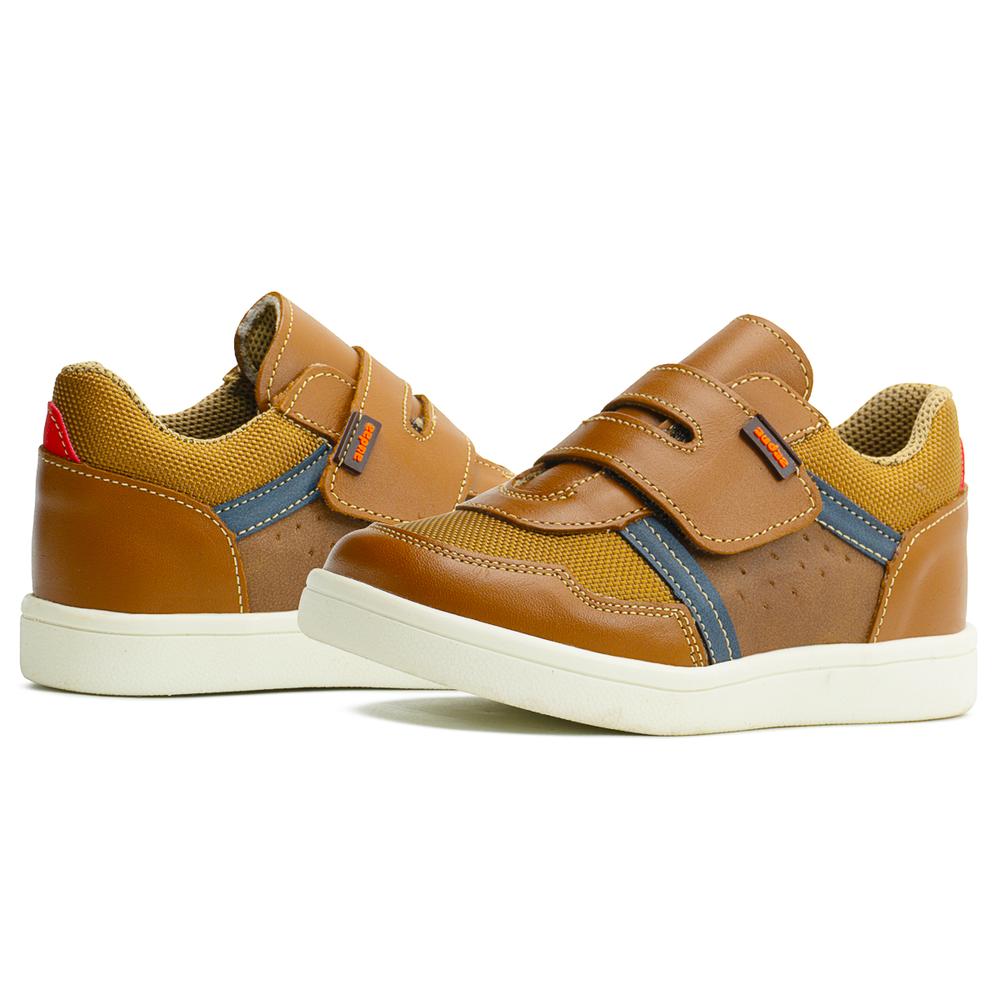 Foto 3 pulgar | Tenis Para Niño Casual De Piel Ajustable Con Antideslizante Beige