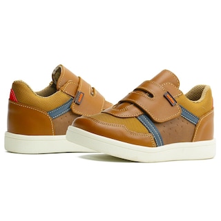 Foto 2 | Tenis Para Niño Casual De Piel Ajustable Con Antideslizante Beige