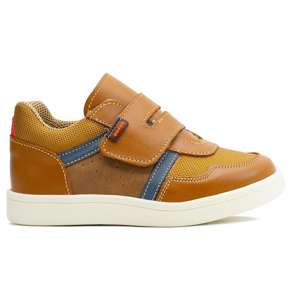 Foto 7 pulgar | Tenis Para Niño Casual De Piel Ajustable Con Antideslizante Beige