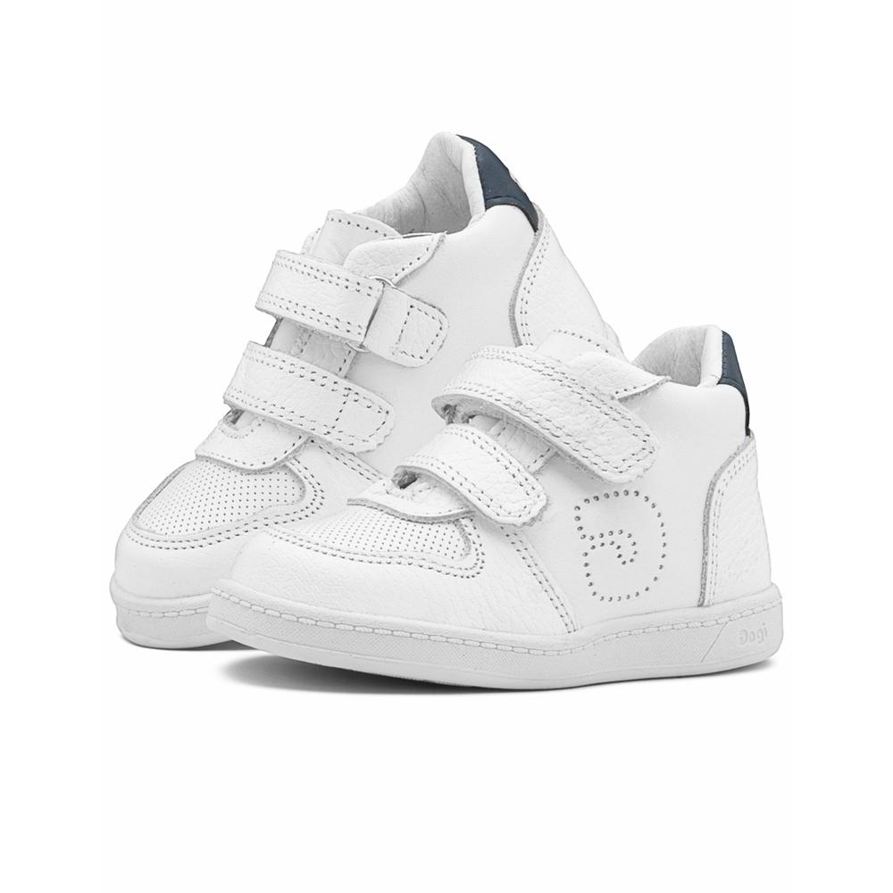 Foto 3 pulgar | Tenis Dogi Para Niño Soporte Arco Piel Cómodos Ligero Blanco Blanco