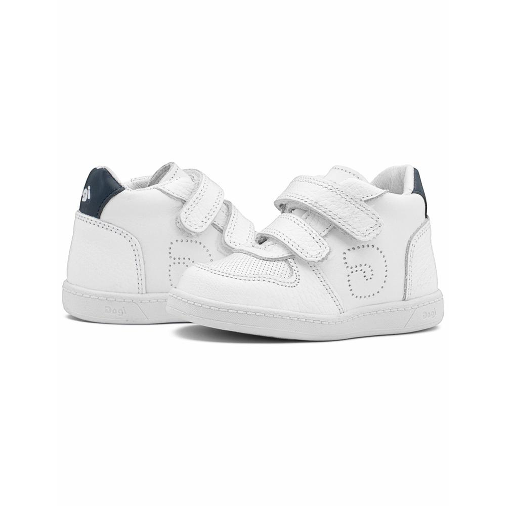 Foto 4 pulgar | Tenis Dogi Para Niño Soporte Arco Piel Cómodos Ligero Blanco Blanco