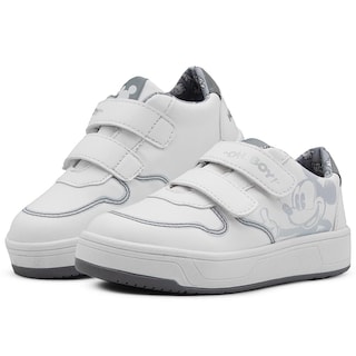 Foto 1 | Tenis Escolar Blanco Para Niño Mickey Mouse Doble Velcro Blanco