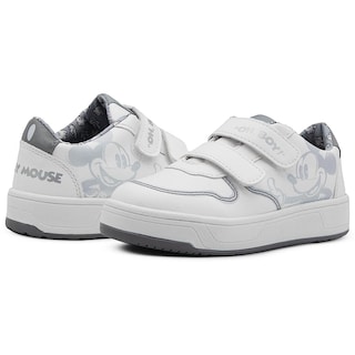 Foto 2 | Tenis Escolar Blanco Para Niño Mickey Mouse Doble Velcro Blanco