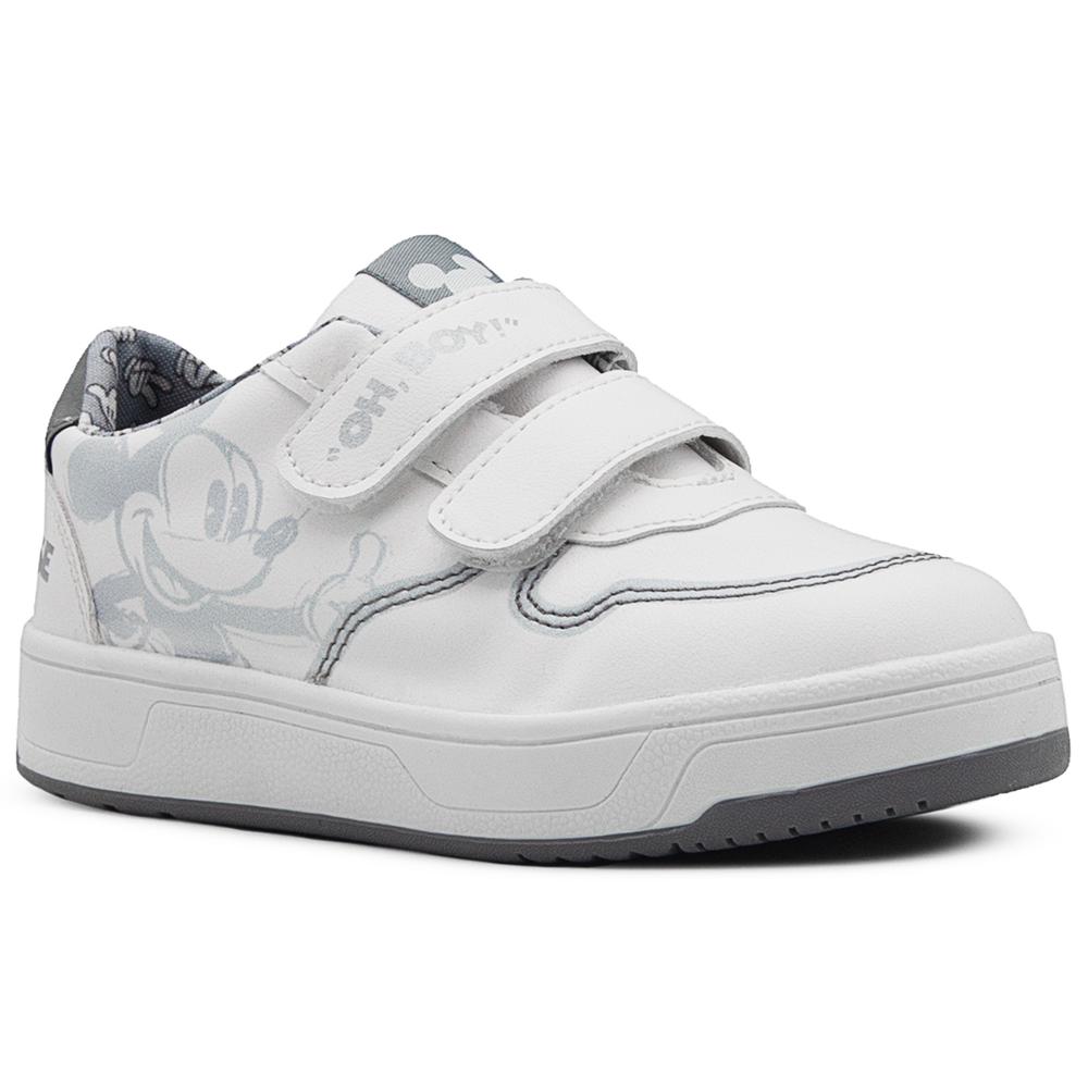 Foto 5 pulgar | Tenis Escolar Blanco Para Niño Mickey Mouse Doble Velcro Blanco
