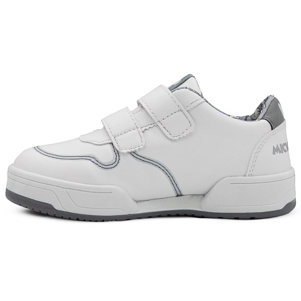 Foto 6 pulgar | Tenis Escolar Blanco Para Niño Mickey Mouse Doble Velcro Blanco