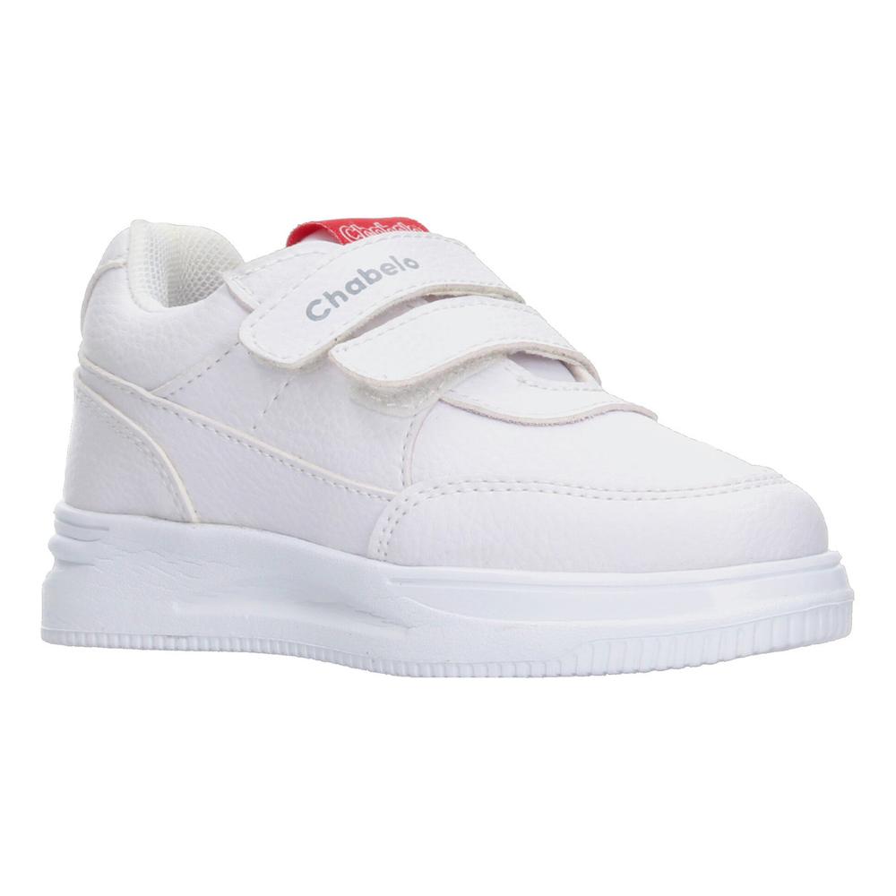 Foto 2 | Tenis Escolar Chabelo Blanco Doble Velcro Para Niño T15-18 Blanco