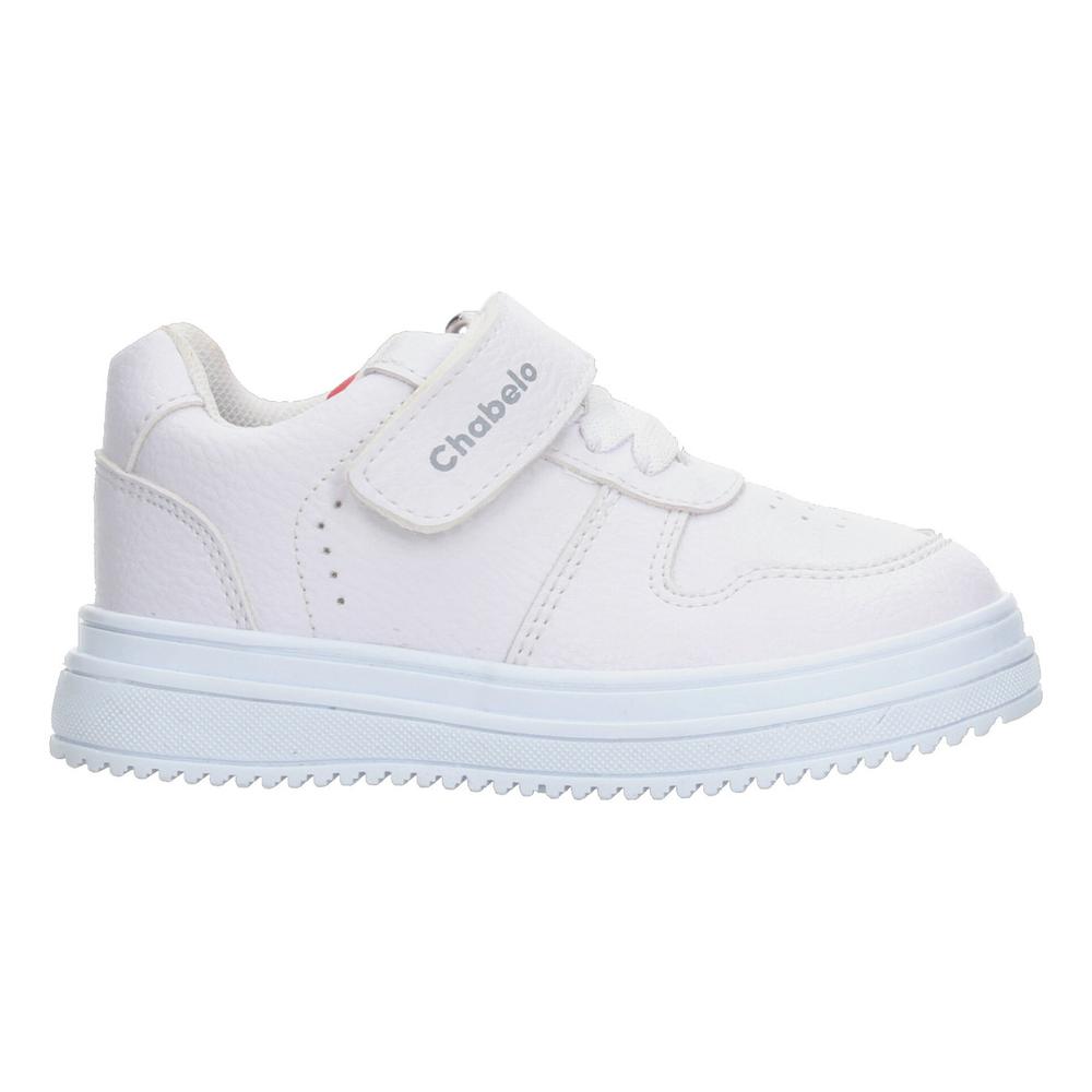Foto 2 pulgar | Tenis Niño Escolar Colegio Marca Chabelo Color Blanco Etiqueta Roja En Lengüeta Infantil Infante Jun Blanco