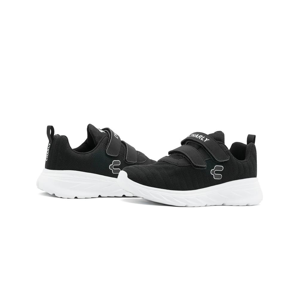Foto 2 | Tenis Charly Para Niño Doble Velcro Deportivo Negro/blanco Negro
