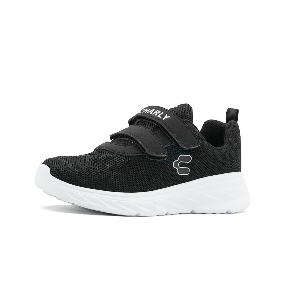 Foto 4 pulgar | Tenis Charly Para Niño Doble Velcro Deportivo Negro/blanco Negro