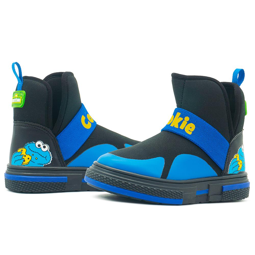 Foto 3 pulgar | Tenis Bota Para Niño Plaza Sesamo Come Galletas Elastico Azul