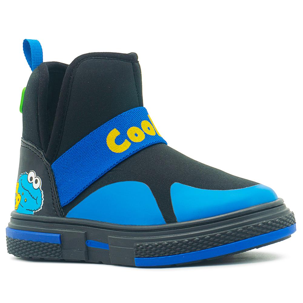 Foto 5 pulgar | Tenis Bota Para Niño Plaza Sesamo Come Galletas Elastico Azul