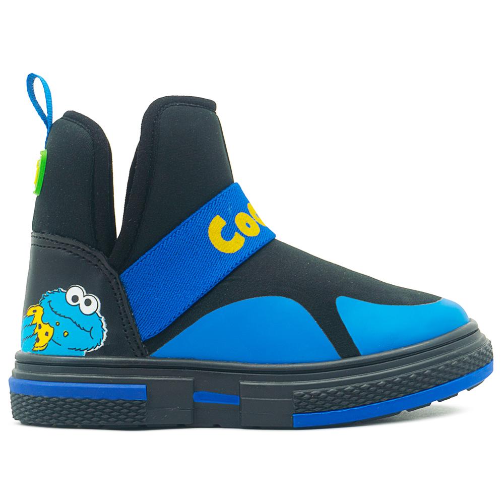 Foto 7 pulgar | Tenis Bota Para Niño Plaza Sesamo Come Galletas Elastico Azul
