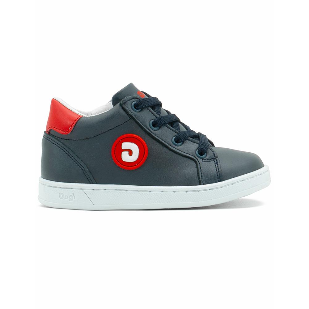 Tenis Bota Dogi Soporte Arco Para Niño Casual 100%piel 12-17 Azul Oscuro