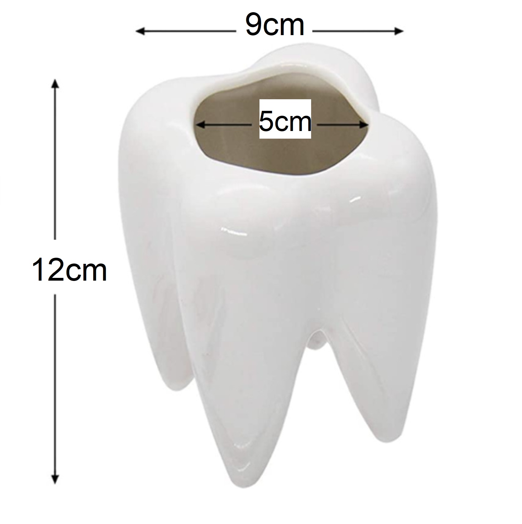 Foto 4 pulgar | Maceta de Cerámica HappyWare Forma de Muela color Blanco