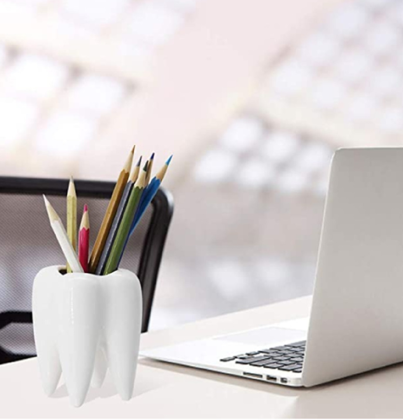 Foto 4 | Maceta de Cerámica HappyWare Forma de Muela color Blanco