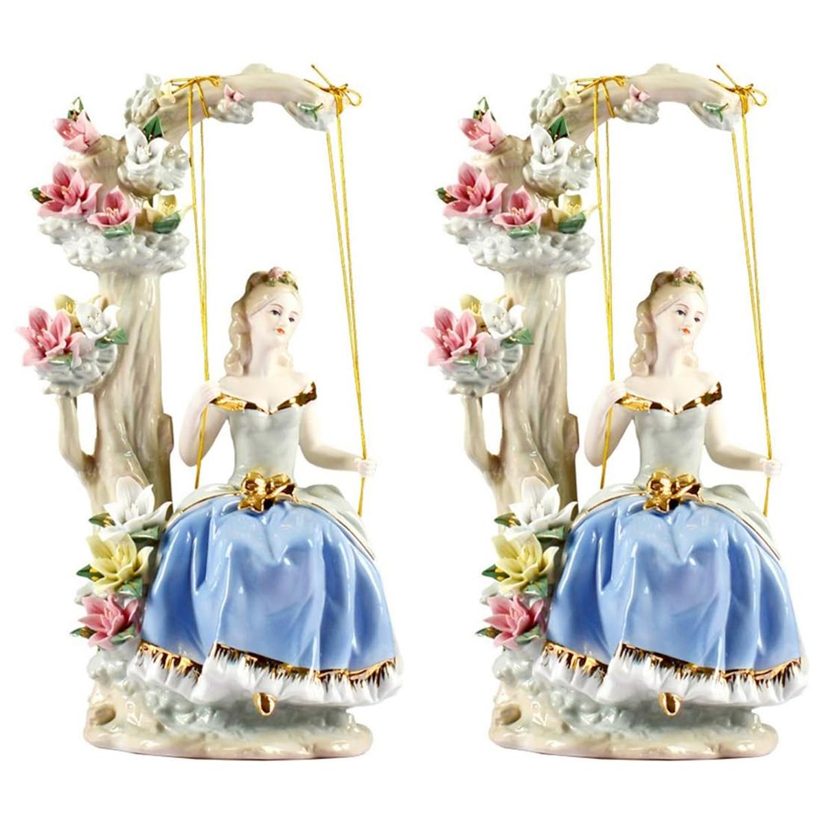 Foto 2 pulgar | Estatuilla Porcelana Mujer Ventdepot Mxmdt-002 2 Piezas Multicolor
