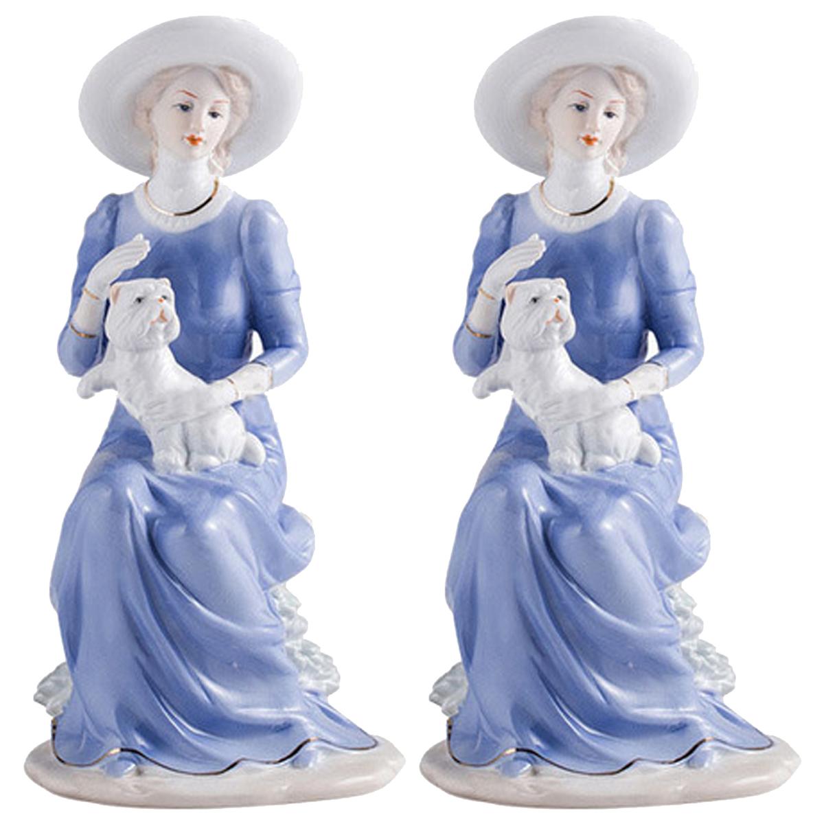 Figura Decorativa de Cerámica Ventdepot Mxmyu-002 2 Piezas Multicolor
