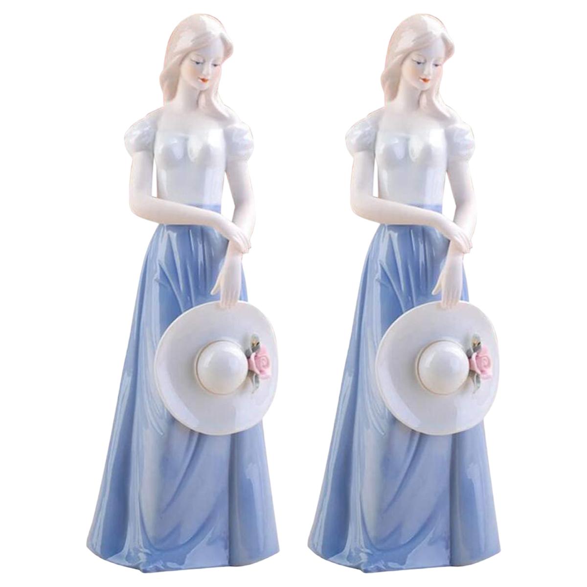 Figura de Cerámica Decorativa Mujer Artesana Ventdepot Mxmwp-002 2 Piezas Multicolor