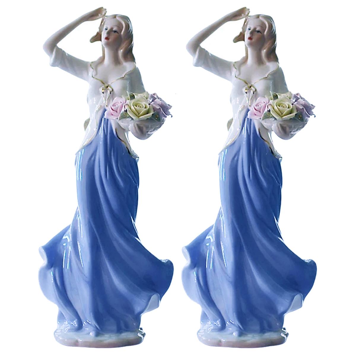 Figuras Decorativas de Cerámica Ventdepot 2 Piezas Multicolor