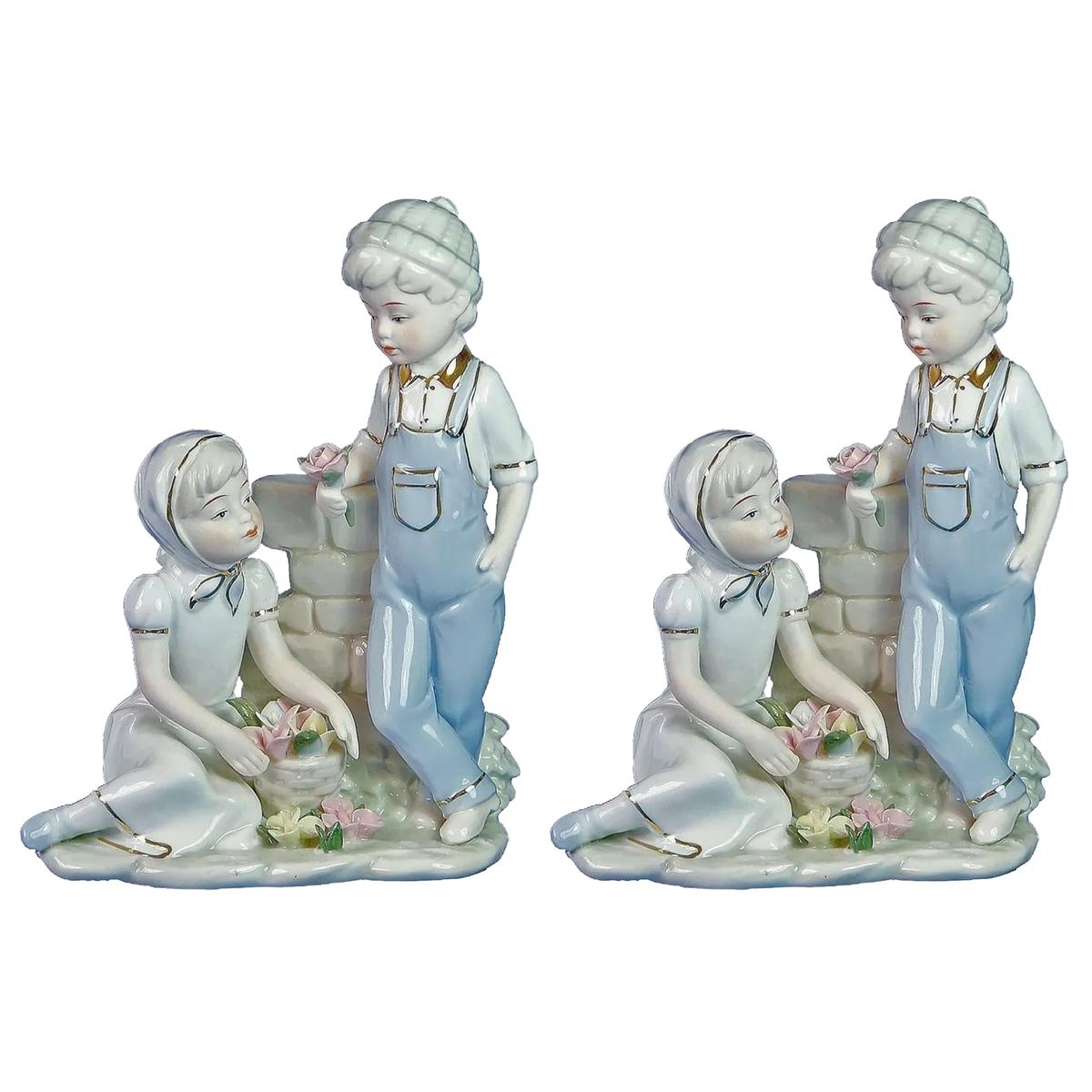 Niño Porcelana Coleccionista VentDepot MXENR-002 2 Piezas Multicolor