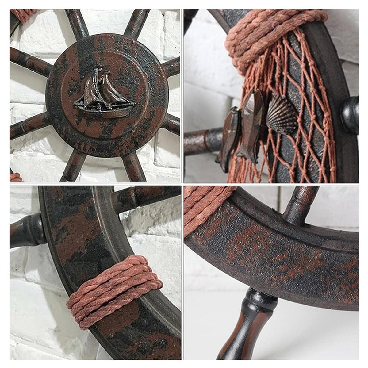 Foto 4 pulgar | Timón Decorativo para Salas YoHoDepot Mxdda-003 3 Piezas Marrón