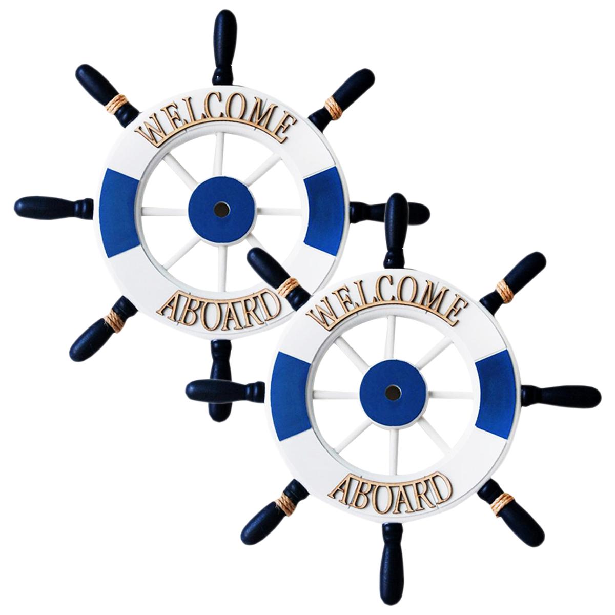 Decoración Volante de Barco Yohodepot Mxrwo-002 2 Piezas Blanco
