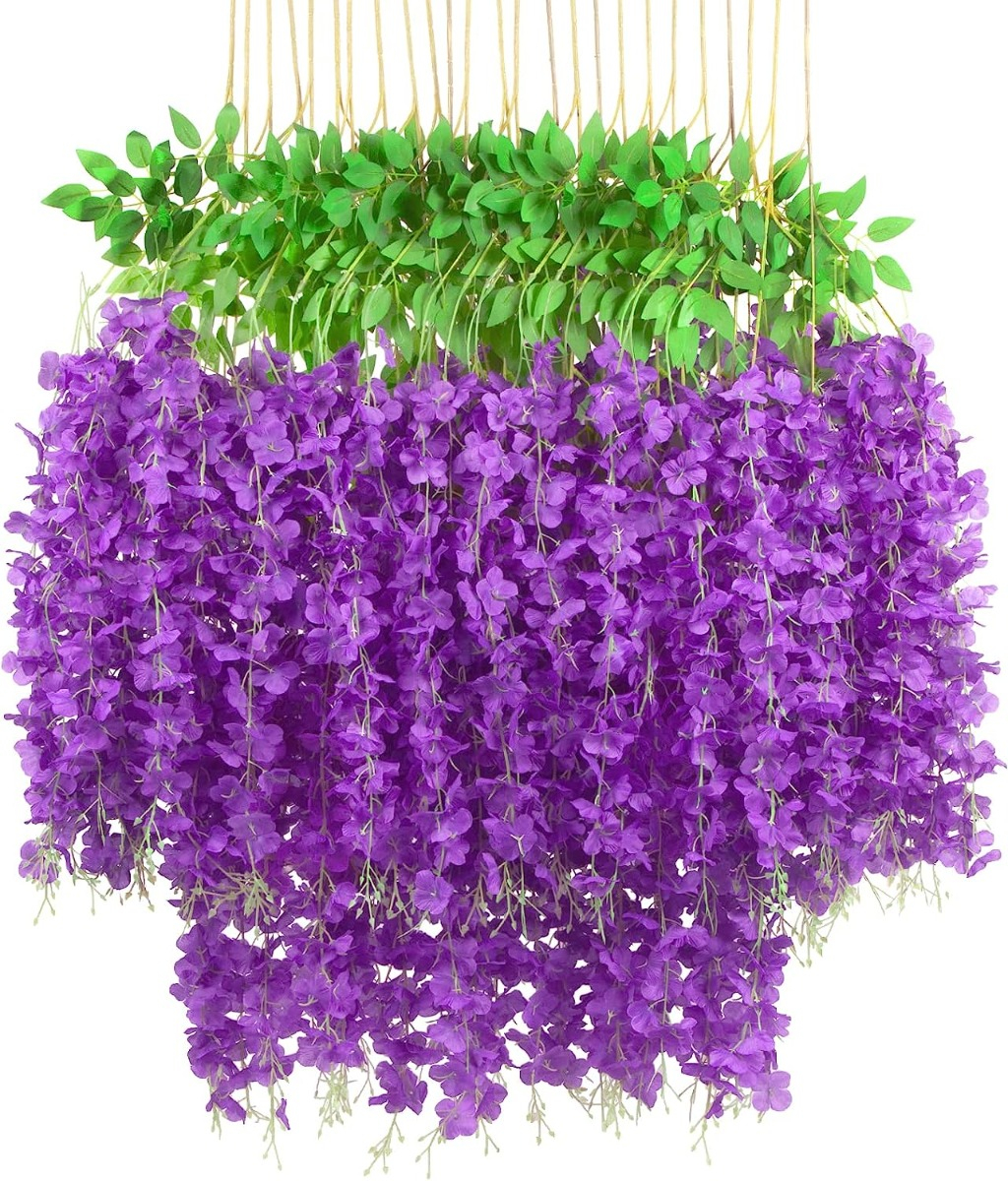 Flor Artificial Wünd Wisteria 12 Piezas Moradas
