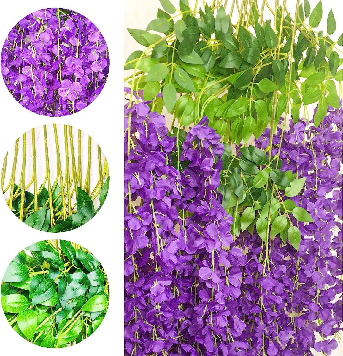 Foto 4 pulgar | Flor Artificial Wünd Wisteria 12 Piezas Moradas