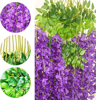Foto 3 | Flor Artificial Wünd Wisteria 12 Piezas Moradas