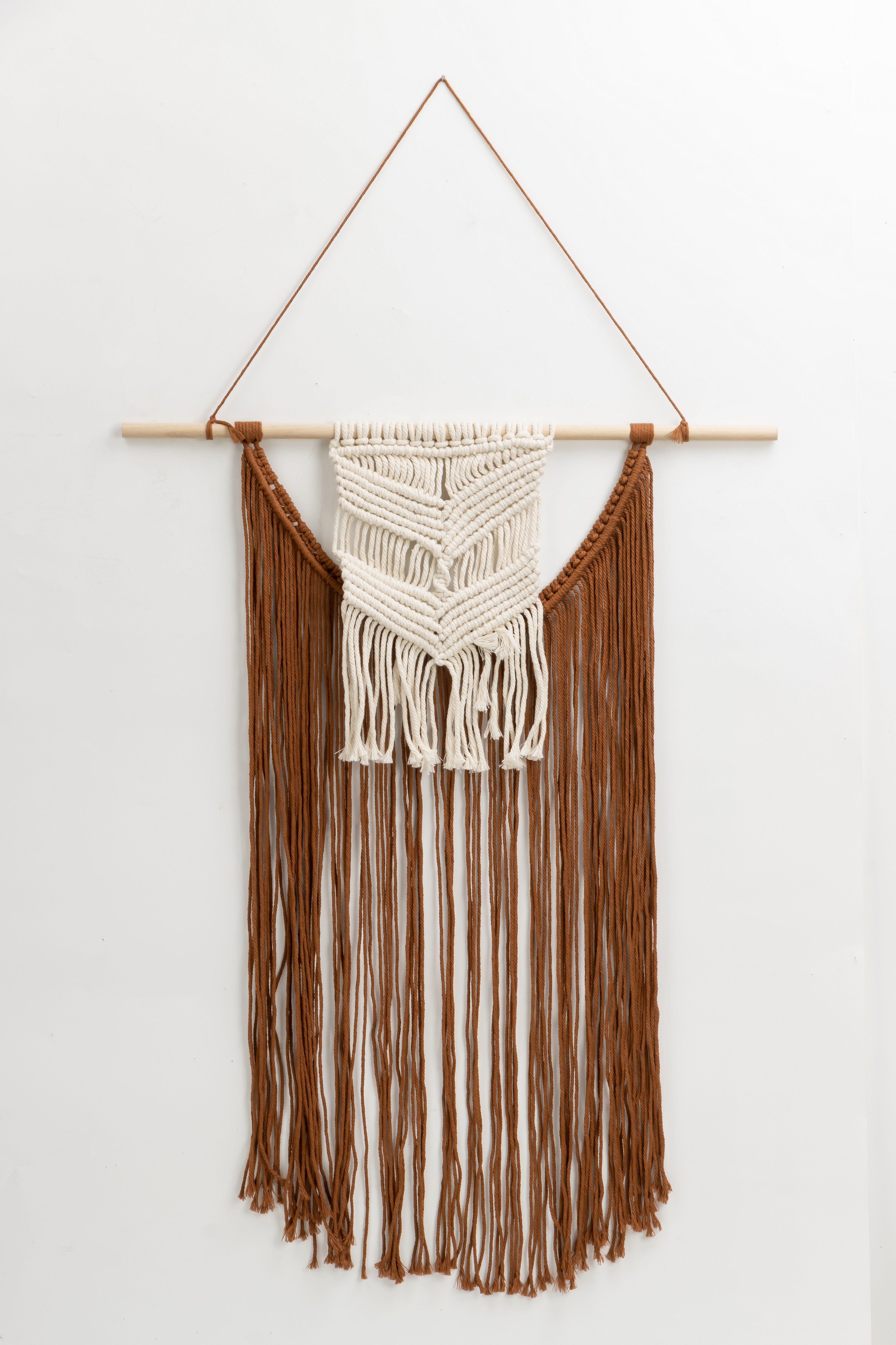Foto 1 | Macramé Decorativo Color Café Y Blanco En Tela De Algodón