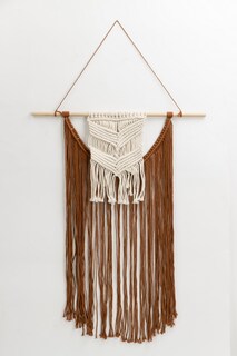 Foto 1 | Macramé Decorativo Color Café Y Blanco En Tela De Algodón