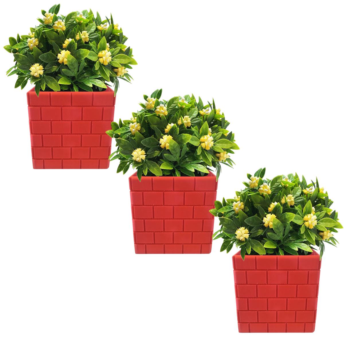 Foto 2 pulgar | Maceta Minimalista 3d Para Cultivo3d Art Mxyfb-003 3  Piezas Rojo