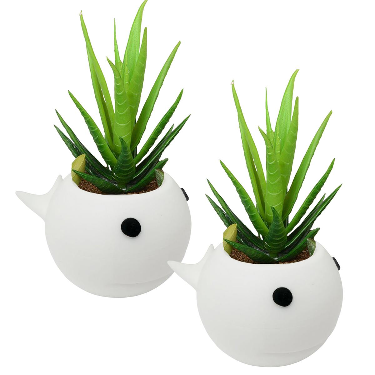 Maceta Decorativa 3d Ballena3d Art Mxwfw-002 2  Piezas Azul