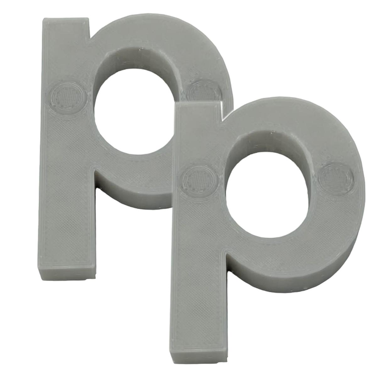Letra 3d Art Mxafy-116 2 Piezas Grises